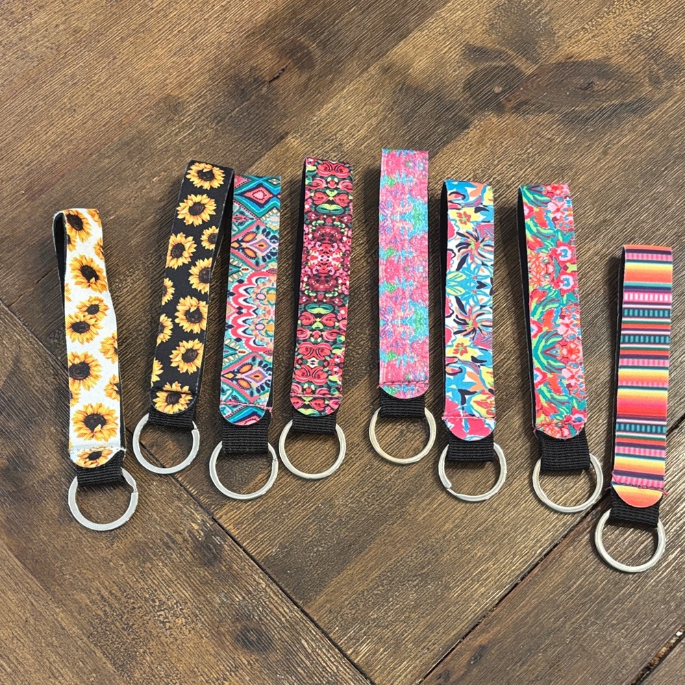 Colorful Patterned Keychain Wristlets